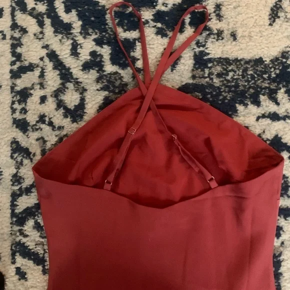 *SOLD** Lulus red satin halter mini dress - Picture 2 of 6